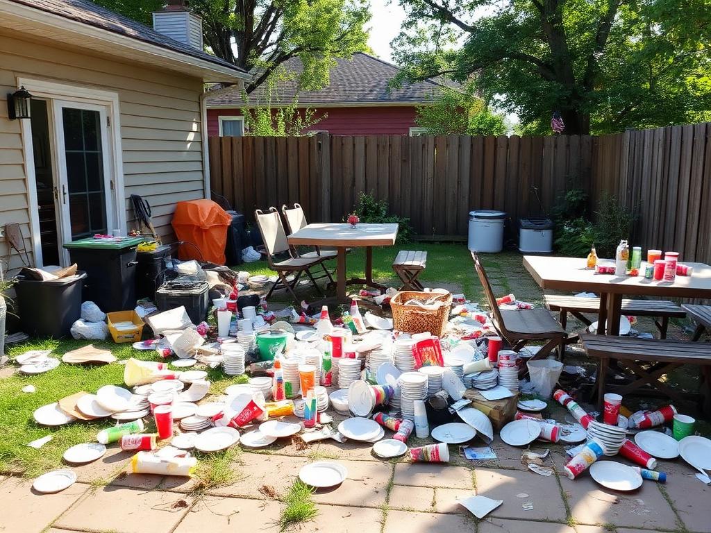 Backyard cookout & party cleanup before Royalty Touch Cleaning