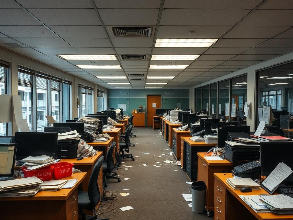 Commercial office turnover before Royalty Touch Cleaning